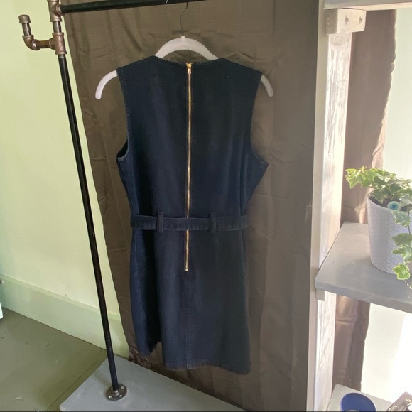 Missguided Black Denim Dress - Gold Buttons - Picture 3 of 6